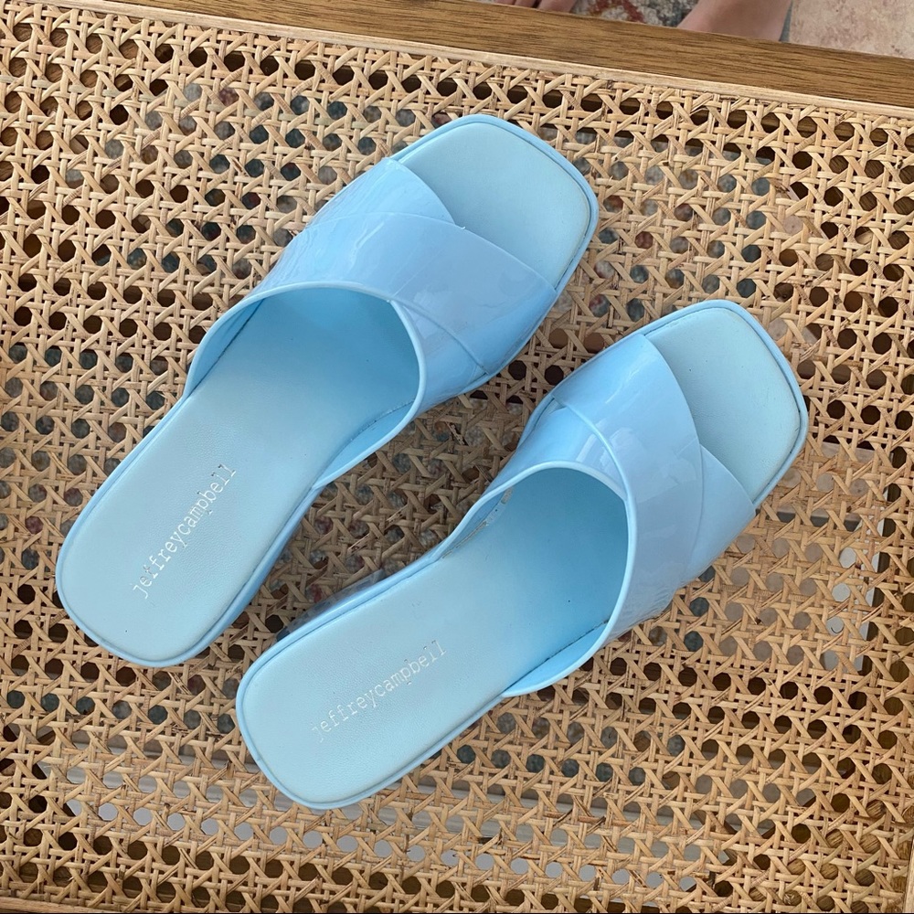Jeffrey Campbell light blue platform sandals